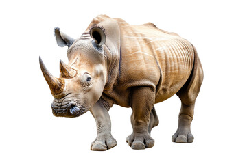 Obraz premium Charging Rhinoceros Image on transparent background