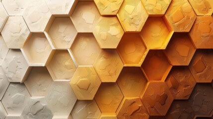 A textured hexagonal pattern blending shades of cream and orange, creating a warm visual effect.