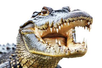 Obraz premium Angry Crocodile Image on transparent background