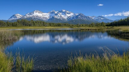 Serene Mountain Reflection in a Still Pond