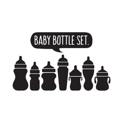 Baby Bottle set black silhouette
