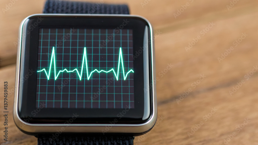 Aufkleber smartwatch displaying heart rate monitor shows strength in health tracking and testing engineering i