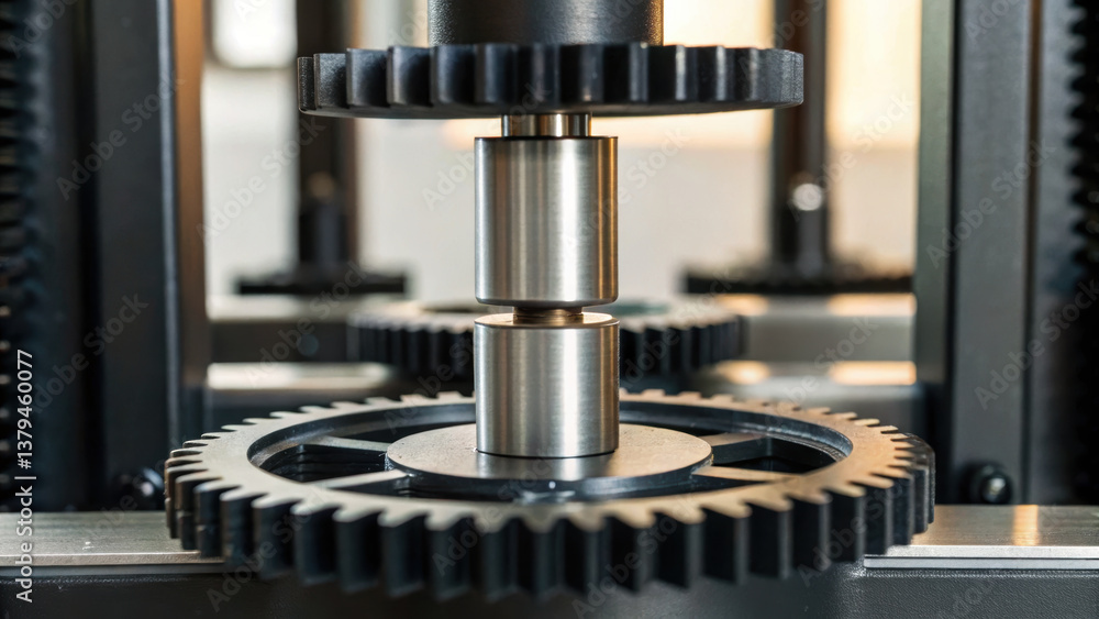 Poster strength and testing in engineering are showcased through this intricate machinery featuring gears a