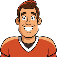 Obraz premium nice smile football player cartoon vector art