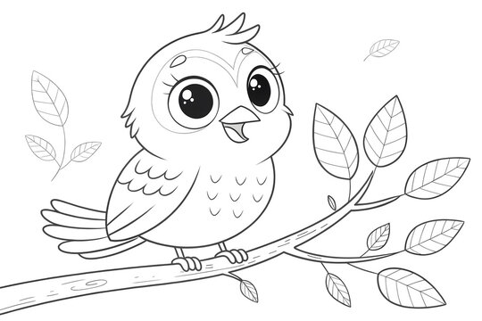 drawing of bird on a white background