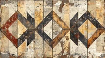 A textured geometric pattern in muted colors, resembling a decorative tile or wall art.