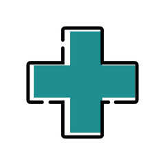 Plus sign healthcare icon, medical healthcare icon vector  in trendy flat style illustration isolated on white background.