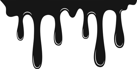 Slow-moving, viscous oil forming an organic drip.