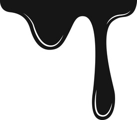 Thick carbon-rich liquid flowing with small dripping extensions.