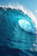 Ocean wave texture with blue water background, surface, waves