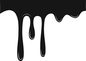 Molten black oil drop with a flowing, melting appearance.