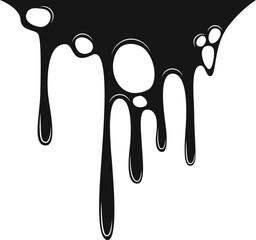 Simple oil drip forming a smooth, fluid drop shape.