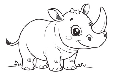 Obraz premium coloring page with rhino