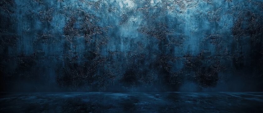 Dark Blue Concrete Wall Texture Moody Cinematic Atmosphere Scary and Mysterious Background