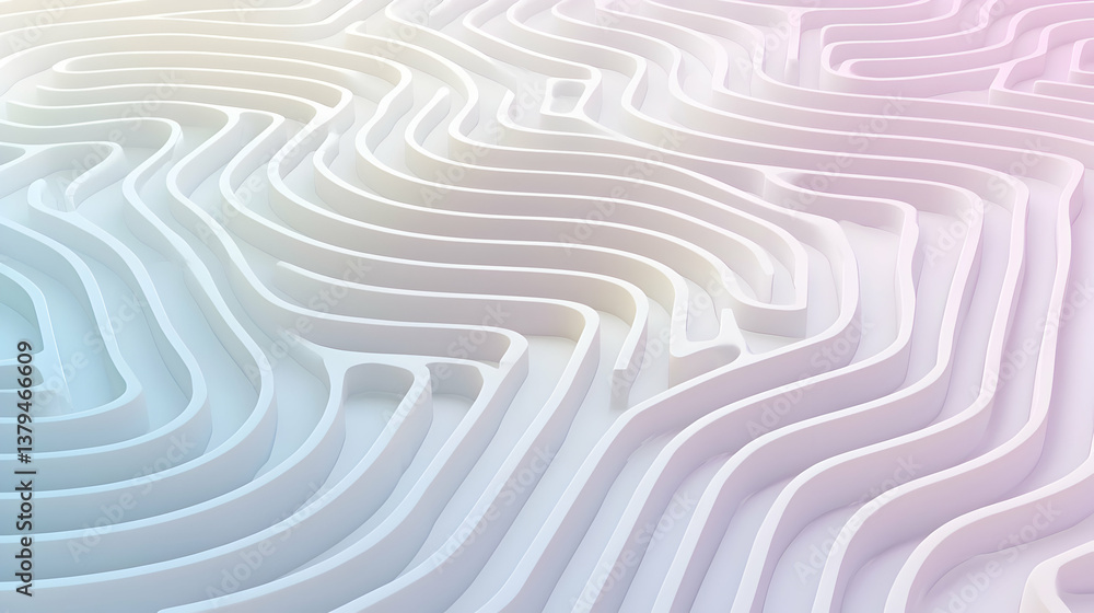 Poster abstract pastel wave background with soft lines and 3d texture