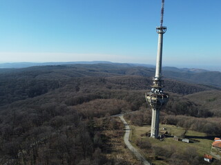 View of the TV tower, bombed by NATO in 1999, Irishki venac, Frushka, Novi Sad, Serbia, Europe
