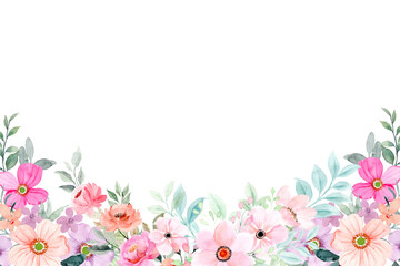 Watercolor flowers background vector for design.