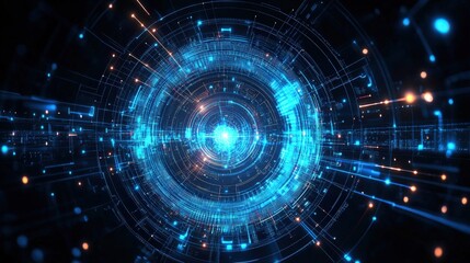Obraz premium Abstract Futuristic Digital Network