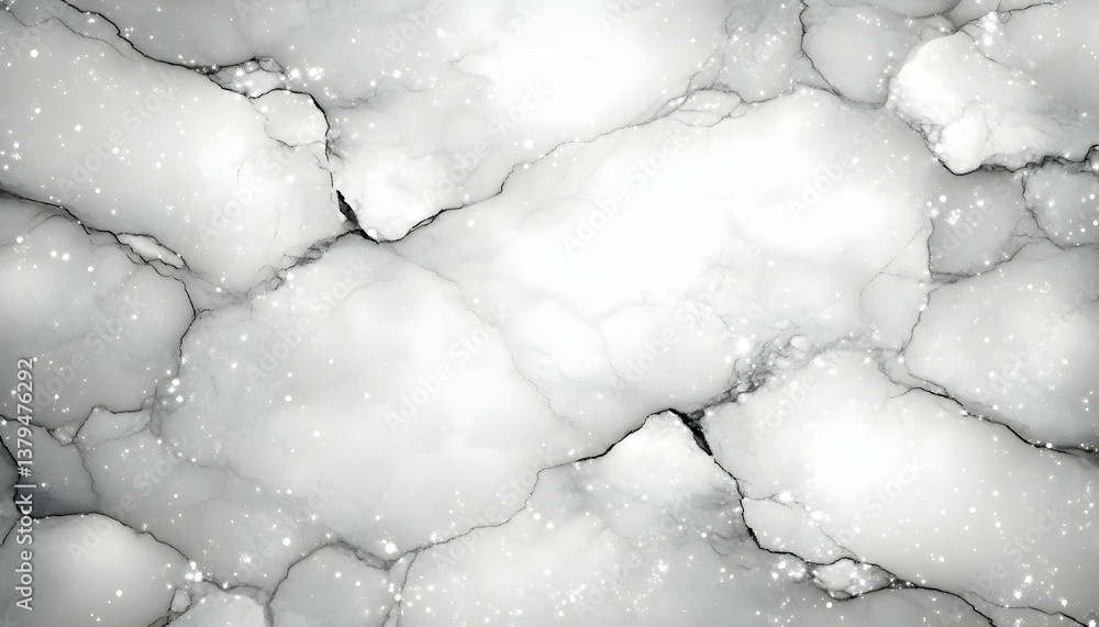 Aufkleber elegant grayscale marble texture with subtle sparkle and crackle effect