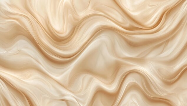 Abstract flowing marble design.  A smooth, flowing pattern of light beige and cream tones, resembling liquid marble or swirling silk.  Soft, elegant, and luxurious