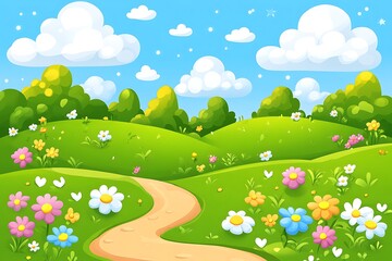 Fototapeta premium Spring Meadow Path.