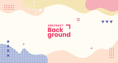 Abstract pastel color background with hand drawn textures, memphis style