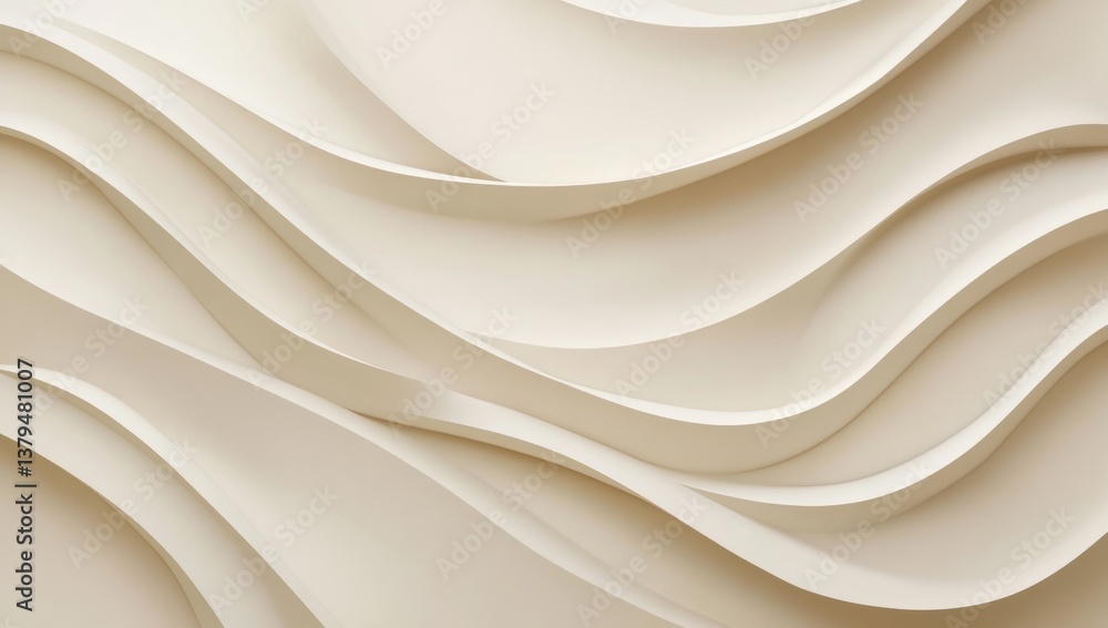 Poster abstract, smooth, flowing curves in a light beige tone. soft, elegant lines create a sense of moveme