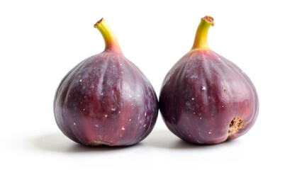 Fresh Purple Figs on White Background with Clean Lines and Natural Shadows for Culinary and Health Themes