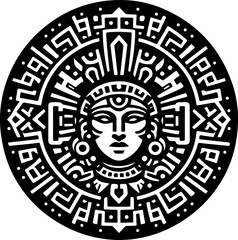 sketch vector illustration silhouette design icon logo symbol tribal rosette mandala style ethnic traditional  