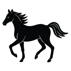 Obraz premium Horse animal silhouette vector art illustration