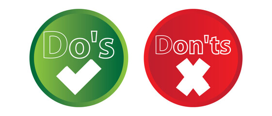 Do's and Don'ts icon. flat style Do's and Don'ts icon on white background.