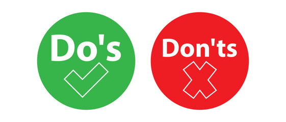 Do's and Don'ts icon. flat style Do's and Don'ts icon on white background.