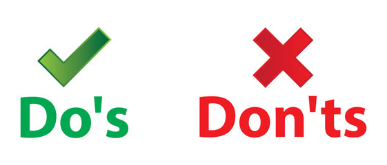 Obraz premium Do's and Don'ts icon. flat style Do's and Don'ts icon on white background.