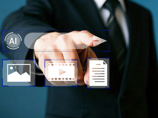 a man orders ai to make pictures, videos and documents