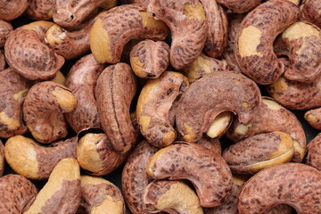 close up of peanuts, close up of cashew nut food texture background 