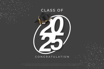 Class of 2025 logo concept for celebration. Vector illustration