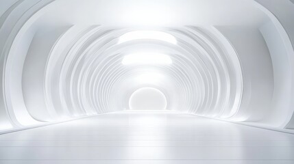 Obraz premium Futuristic White Architectural Tunnel