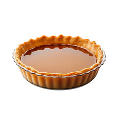 A Premium Glass Tart Pan with Polished Smooth Finish Isolated on Transparent Background