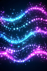 Obraz premium Abstract glowing wave patterns in pink, blue, and purple