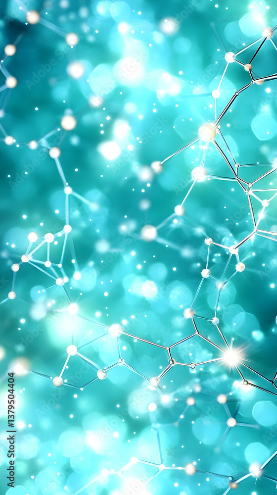 Poster abstract teal network bokeh background
