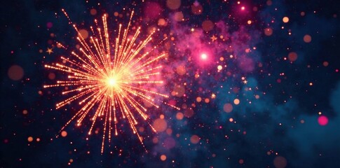 Obraz premium Colors explode in mid air as fireworks burst into thousands of stars and sparks, aerial, display, starburst