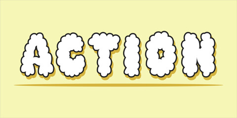 Obraz premium Action is the word on the image. The word is modern typography. The word is written in a bold font