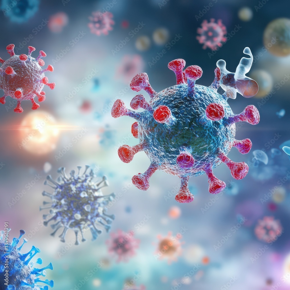 Poster viruses hijacking host cells gigapixel representation of viral invasion in a digital lab environment
