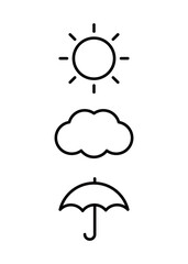 This is a simple hand-drawn illustration of the weather. You can also enjoy coloring.