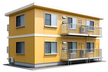 Modern Two-Story Building with Balconies