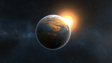 Obraz premium Exoplanet orbiting distant star cosmic environment high fidelity image astronomical scene space viewpoint science concept