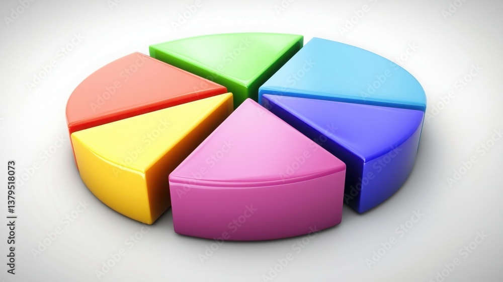 Poster a detailed 3d pie chart showcasing segmented data visualization for business and statistical analysi