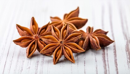 star anise on a white background