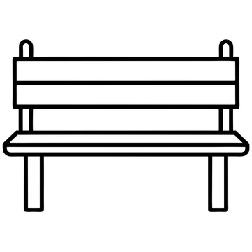 recommend clip art: bench line art vector 