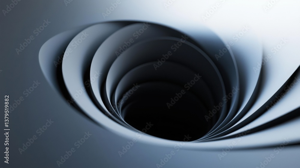 Poster intriguing spiral shaped object in a modern abstract digital design representing flow and movement i